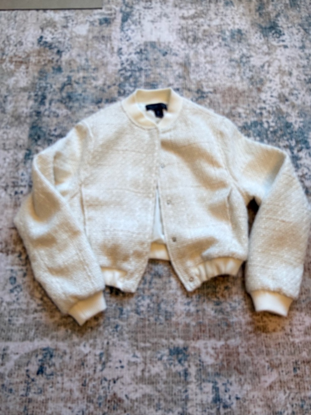 Rachel Zoe Cream Textured Bomber